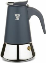 Caffettiera italiana - PEZZETTI - STEELEXPRESS - Acciaio inossidabile - 6 tazze - Adatta a tutti i piani cottura, inclusa l'induzione - Blu indaco