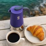 Caffettiera italiana - PEZZETTI - STEELEXPRESS - Acciaio inossidabile - 4 tazze - Adatta a tutti i piani cottura, inclusa l'induzione - Blu indaco - immagine 2