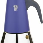 Caffettiera italiana - PEZZETTI - STEELEXPRESS - Acciaio inossidabile - 10 tazze - Adatta a tutti i piani cottura, inclusa l'induzione - Blu indaco