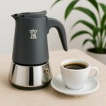 Caffettiera italiana - PEZZETTI - STEELEXPRESS - Acciaio inox - 10 tazze - Adatta a tutti i piani cottura, inclusa l'induzione - Blu - immagine 2