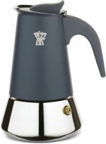 Caffettiera italiana - PEZZETTI - STEELEXPRESS - Acciaio inox - 10 tazze - Adatta a tutti i piani cottura, inclusa l'induzione - Blu