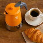 Caffettiera italiana - PEZZETTI - STEELEXPRESS - Acciaio inox - 4 tazze - Adatta a tutti i piani cottura, inclusa l'induzione - Arancione - immagine 2