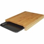 JOCCA Tagliere in bambù con vassoio 36x27,5x4 cm marrone