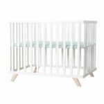 Box per bambini - ROBA - 75 x 100 cm - Include tappeto per box 'Lil Planet' verde satinato - Bianco