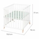 Box per bambini - ROBA - 75 x 100 cm - Include tappeto per box 'Lil Planet' verde satinato - Bianco - immagine 5