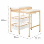 Fasciatoio estensibile con vaschetta - ROBA - BABY POOL - Fasciatoio bianco 'Roba Style' incluso - Legno naturale - immagine 4