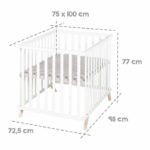 Box per bambini - ROBA - 75 x 100 cm - Tappetino gioco 'Lil Planet' grigio incluso - Legno laccato bianco - immagine 3