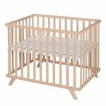 Box per bambini - ROBA - 75 x 100 cm - Tappetino gioco 'Lil Planet' grigio incluso - Legno naturale