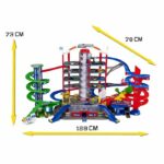 Majorette Super City Garage, 2 livelli, suoni e luci, 6 veicoli in metallo + 1 treno, 128 x 78 x 73 cm - immagine 3