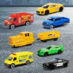 Majorette Super City Garage, 2 livelli, suoni e luci, 6 veicoli in metallo + 1 treno, 128 x 78 x 73 cm - immagine 4