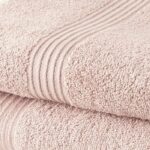 TODAY Set di 1 Asciugamano da bagno 100% cotone 70x30 cm + 1 Asciugamano da bagno 50x100 cm - Sand rose - immagine 2
