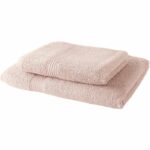 TODAY Set di 1 Asciugamano da bagno 100% cotone 70x30 cm + 1 Asciugamano da bagno 50x100 cm - Sand rose