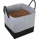 Sacco per pellet in feltro - EDA - Jura Montania - 60 L - Capacità 45 kg - 40 x 40 x H. 40 cm - Grigio cemento / Grigio antracite