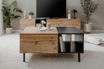 Tavolino da caffè - LONA - Rettangolare - Rovere artigianale / Nero - 100 x 46,5 x 55 cm - immagine 2