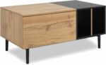 Tavolino da caffè - LONA - Rettangolare - Rovere artigianale / Nero - 100 x 46,5 x 55 cm