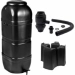 Kit raccogli acqua NATURE - 100 litri - Forma a colonna - Trattato anti-UV - Made in Europe - Nero