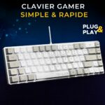 Tastiera da gioco cablata - THE G-LAB - KEYZ-HYDRO-WG/FR - Dimensioni compatte al 60% - AZERTY - Retroilluminata - Grigio/Bianco - immagine 2