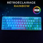 Tastiera da gioco cablata - THE G-LAB - KEYZ-HYDRO-WG/FR - Dimensioni compatte al 60% - AZERTY - Retroilluminata - Grigio/Bianco - immagine 4