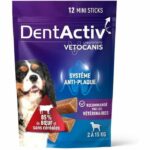 DentActiv - 12 Stick - VETOCANIS - 12 Mini Stick per l'igiene orale al manzo per cani 2-15 kg
