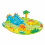 Area giochi gonfiabile - INTEX - Little Dino - 143 litri - 2 anni+ - 191 x 152 x 58 cm - Incluso: scivolo, fontana, dinosauro gonfiabile