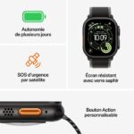 Apple Watch Ultra 3 GPS + Cellular - 49 mm - Cassa in titanio nero - Cinturino in maglia milanese in titanio nero - Piccolo - immagine 3