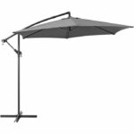 Ombrellone deportato diametro 3m - struttura in alluminio con telo in poliestere 180g - Grigio - Tohota