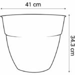 Vaso rotondo per fiori - EDA - Osaka - Ø 40 cm - 28,3 L - Interno/Esterno - Ø 41 x H.34,3 cm - Terracotta Arancione - immagine 4