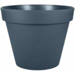 Vaso rotondo per fiori - EDA - Toscana - Ø 48 cm - 43 L - Interno/Esterno - Ø 47,5 x H.40 cm - Blu Denim