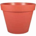 Vaso rotondo Ø 30 cm - EDA - Toscana - 10 L - Interno/Esterno - Ø 29,5 x H.24 cm - Terracotta Arancione