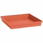 Sottovaso quadrato - EDA - Toscana - 40 cm - Per vaso 50 cm rif. 013648 - 40 x 40 x H. 5,9 cm - Terracotta Arancione