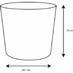 Vaso conico per fiori Ø 40 cm - EDA - Element - 30 L - Sistema di drenaggio - Interno/Esterno - Ø 39,1 x H 32 cm - Cachi - immagine 3