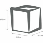 Vaso quadrato da 40 cm - EDA - Volcania - 31 L - Interno/Esterno - Decoro Pietra - 39,5 x 39,5 x H 43,5 cm - Grigio Antracite - immagine 3