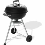 Barbecue a carbone Weber Compact Kettle - Diametro 47 cm - Acciaio smaltato - Valvola di sfiato - 6 coperti - Nero