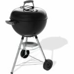 Barbecue a carbone Weber Bar-B-Kettle - Diametro 47 cm - Termometro integrato - Acciaio smaltato - 6 coperti - Nero