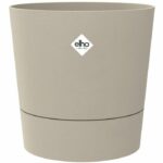 Vaso rotondo per fiori - ELHO - Foss Round 43 - 39 L - Ø 43 x H 43 cm - Beige - Esterno