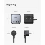 Caricabatterie rapido da tavolo UGREEN - 65W - Con prese integrate - Grigio/Nero - immagine 4