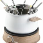 Set per fonduta - DOMO - DO736F - 1500 W - 2 L - 8 persone - Bianco/Legno