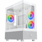 Case per PC (senza alimentatore) - XIGMATEK - Alphard M Arctic - Mini Tower - Fattore di forma M-ATX - 4x120mm A-RGB - Bianco