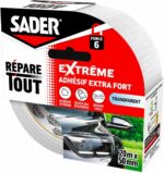 Adesivo extra forte - SADER - Extreme Repair - Trasparente - Per interni ed esterni - Tutte le superfici - 20 m x 50 mm
