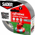 Adesivo extra forte - SADER - Riparazione multiuso estrema - Grigio - Per interni ed esterni - Tutte le superfici - Facile da tagliare - 20 m x 50 mm