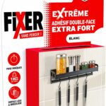 Adesivo biadesivo extra forte - SADER - Fissaggio senza forare - Estremo - Uso interno - Supporta fino a 10 kg - Bianco - 2 m x 19 mm