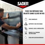 Adesivo biadesivo extra forte - SADER - Fissaggio senza forare - Estremo - Uso interno - Supporta fino a 10 kg - Bianco - 2 m x 19 mm - immagine 3