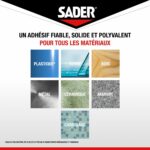 Adesivo biadesivo extra forte - SADER - Fissaggio senza forare - Estremo - Uso interno - Supporta fino a 10 kg - Bianco - 2 m x 19 mm - immagine 4