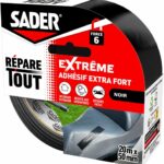 Adesivo extra forte - SADER - Ripara tutte le situazioni estreme - Interni ed esterni - Tutte le superfici - Nero - Facile da tagliare - 20 m x 50 mm