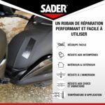 Adesivo extra forte - SADER - Ripara tutte le situazioni estreme - Interni ed esterni - Tutte le superfici - Nero - Facile da tagliare - 20 m x 50 mm - immagine 3