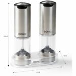 Set di 2 macinapepe e macinasale elettrici - DOMO - USB - 96 ml - Trasparente / Argento - immagine 3