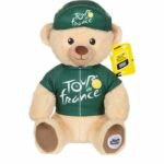 Peluche ufficiale del Tour de France - GIPSY TOYS - Tour de France - Orso con maglia e cappellino da velocista verdi - 24 cm