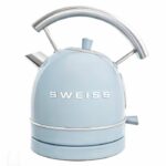 Bollitore Vintage - SWISS - KTL6 - 2200 W - 1,8 L - Base girevole a 360° - Blu