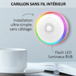 Videocitofono - KYF - Wi-Fi - Ricaricabile con pannello solare - Suoneria interna e scheda SD da 16 GB - immagine 4