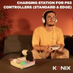 Stazione di ricarica per 2 controller DualSense - PS5 - Konix - Ricarica rapida - Connettori magnetici - Bianco - immagine 3
